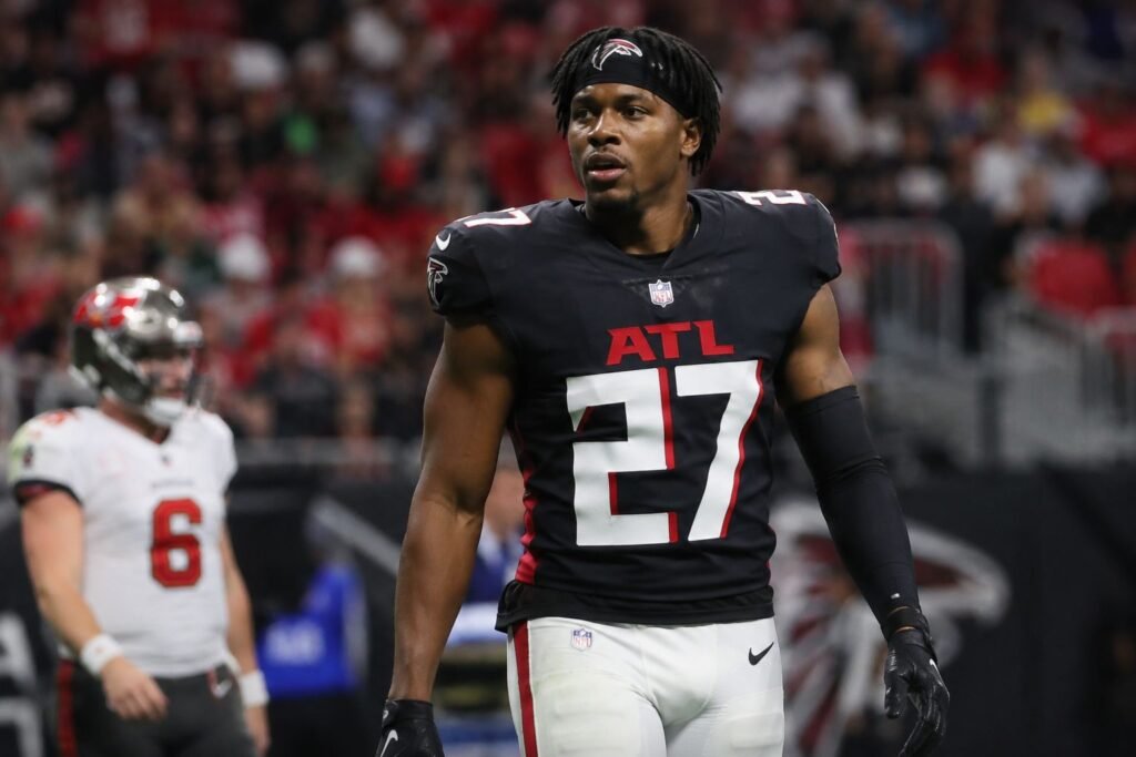 James Pearce Jr. Suspended 8 Games: Timeline & Details James Pearce Jr. in an Atlanta Falcons uniform during an NFL game