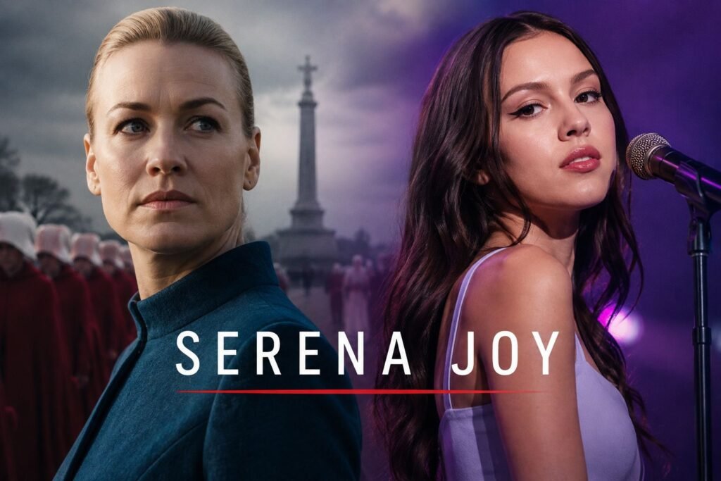 What Is “Serena Joy”? Inside Olivia Rodrigo’s Surprise Single and Its Handmaid’s Tale Link Serena Joy and Olivia Rodrigo featured in a cinematic image inspired by The Handmaid’s Tale and Rodrigo’s song “Serena Joy.”